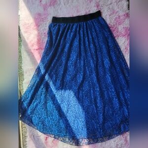 LuLaRoe Blue Floral Maxi Skirt